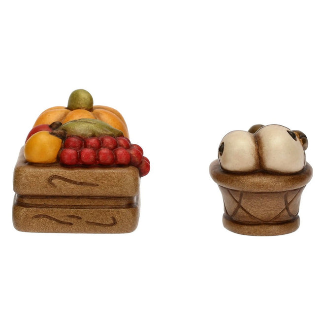 Thun Set cassetta frutta e cesto con pesce in ceramica Presepe Classico - T10380282A91