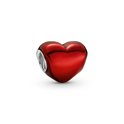 Charm Donna Pandora Cuore Metallico Rosso - 799291C02 - Gioielleria De Patto