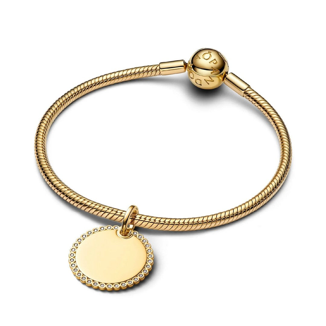 Pandora Collane Donna Pendente Medaglia Luminosa da incidere - 364007C01