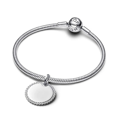 Collane Donna Pandora Pendente Medaglia Luminosa da incidere - 394007C01