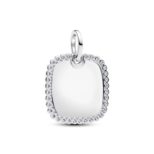 Collane Donna Pandora  Pendente Medaglia Quadrata Luminosa da incidere - 394009C01