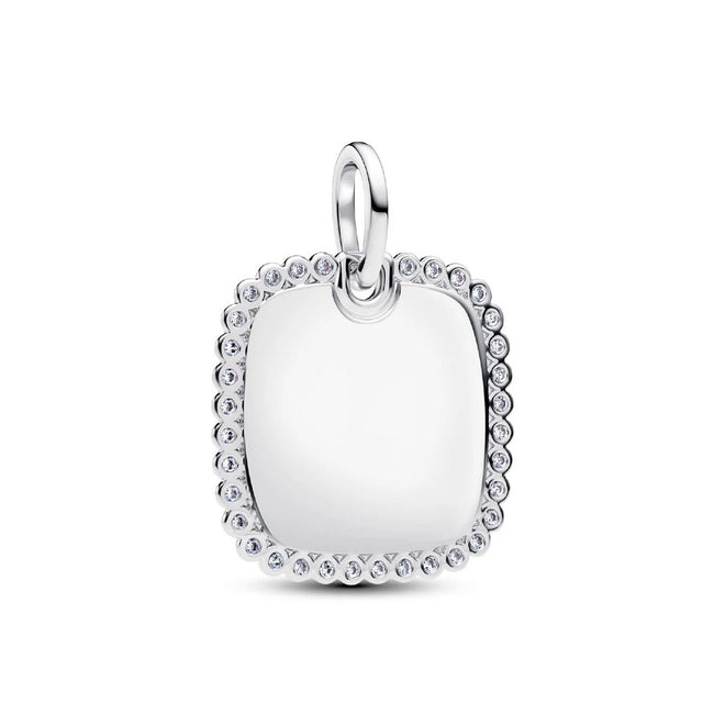 Collane Donna Pandora  Pendente Medaglia Quadrata Luminosa da incidere - 394009C01