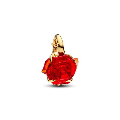 Charm Donna Pandora Disney, La Bella e la Bestia, Rosa Incantata Vetro di Murano - 764018C01