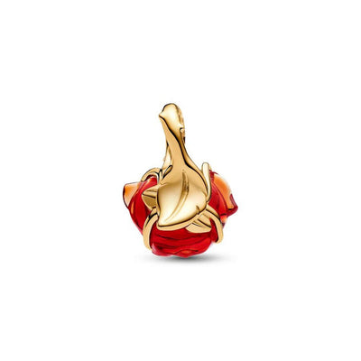 Charm Donna Pandora Disney, La Bella e la Bestia, Rosa Incantata Vetro di Murano - 764018C01