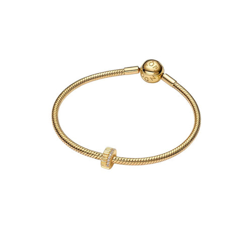 Charm Donna Pandora Clip Rigata con Pietre  - 764078C01