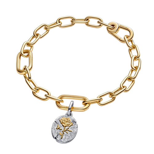 Charm Donna Pandora Medallion Rosa "Rosa Inter Spinas Crescit"  - 764087C00