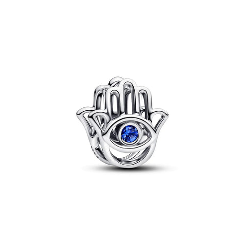 Charm Donna Pandora Openwork Mano di Fatima Pietra Blu - 794062C01