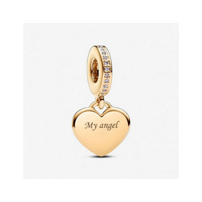 <br />Charm Donna Pandora Cuore Pendente da incidere Placcatura in Oro 14k - 768761c01<br />