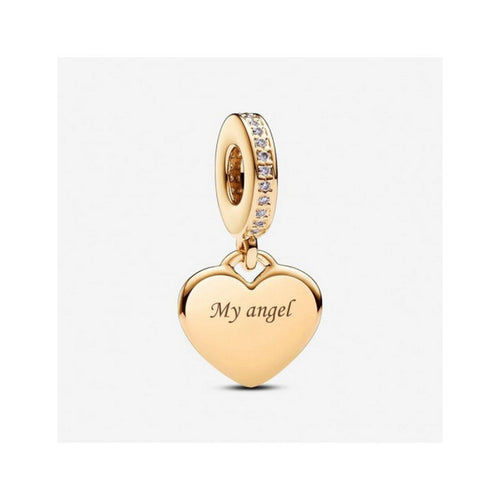 <br />Charm Donna Pandora Cuore Pendente da incidere Placcatura in Oro 14k - 768761c01<br />