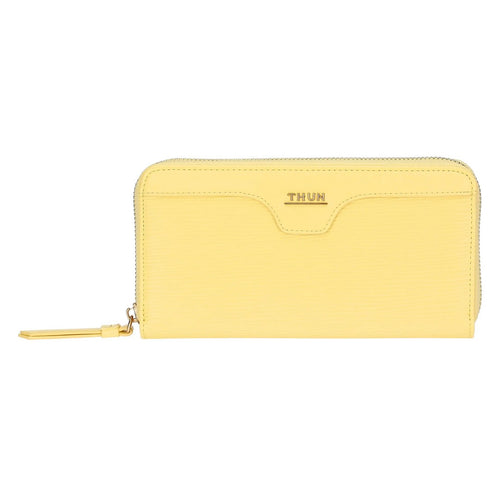 Thun Portafoglio con chiusura zip in ecopelle, giallo - T10429339P00
