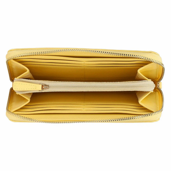 Thun Portafoglio con chiusura zip in ecopelle, giallo - T10429339P00