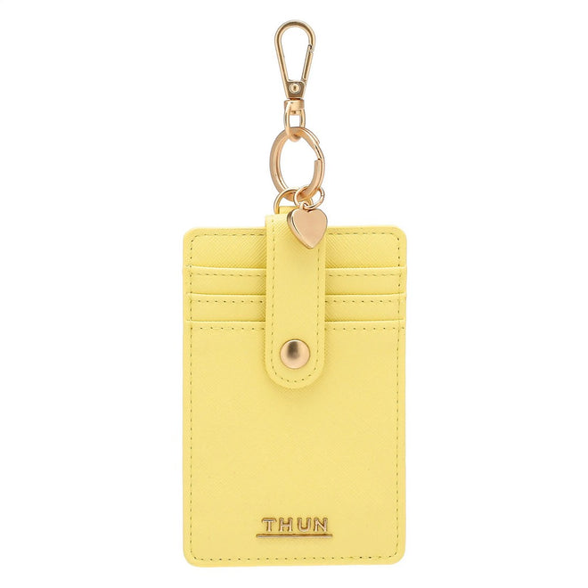 Thun Porta carte con gancio in ecopelle, giallo - T10440346P00