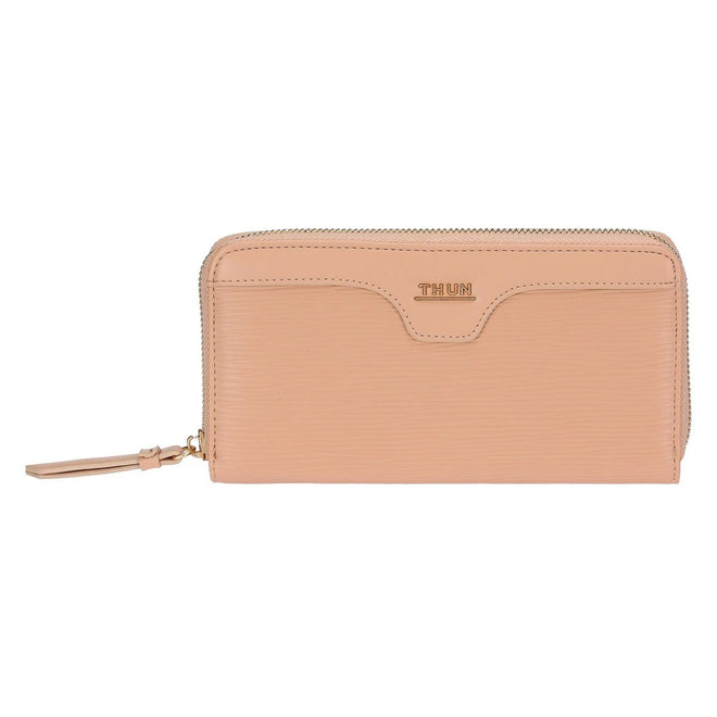 Thun Portafoglio con chiusura zip in ecopelle, rosa - T10430339P00
