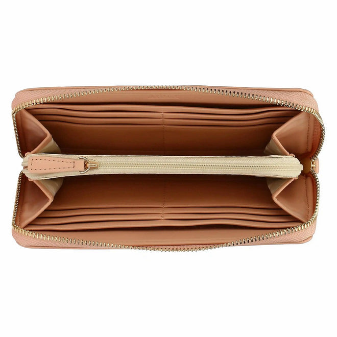 Thun Portafoglio con chiusura zip in ecopelle, rosa - T10430339P00