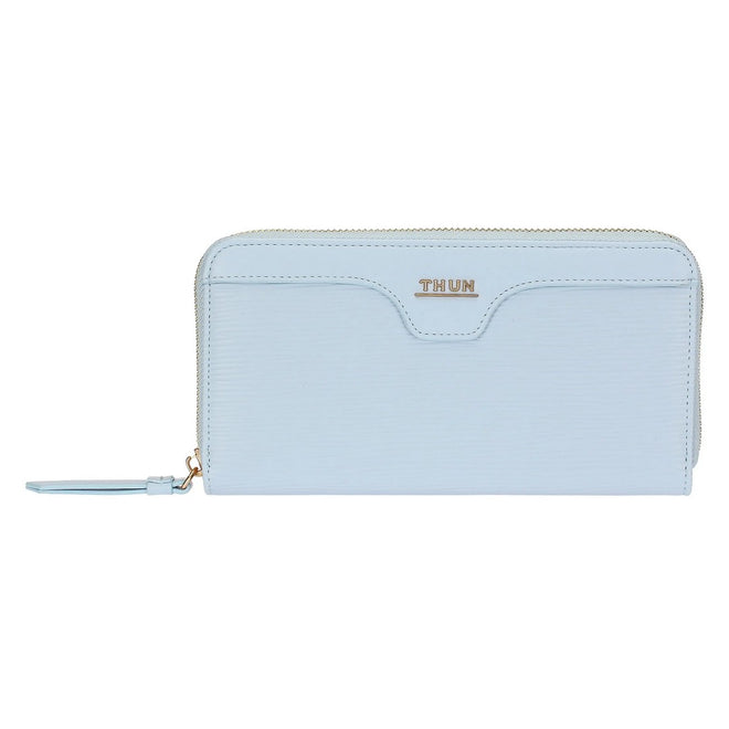 Thun Portafoglio con chiusura zip in ecopelle, azzurro - T10431339P00