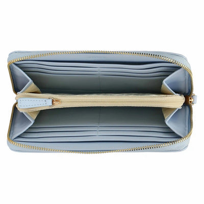 Thun Portafoglio con chiusura zip in ecopelle, azzurro - T10431339P00