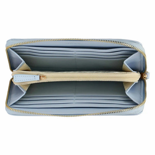 Thun Portafoglio con chiusura zip in ecopelle, azzurro - T10431339P00