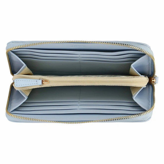 Thun Portafoglio con chiusura zip in ecopelle, azzurro - T10431339P00