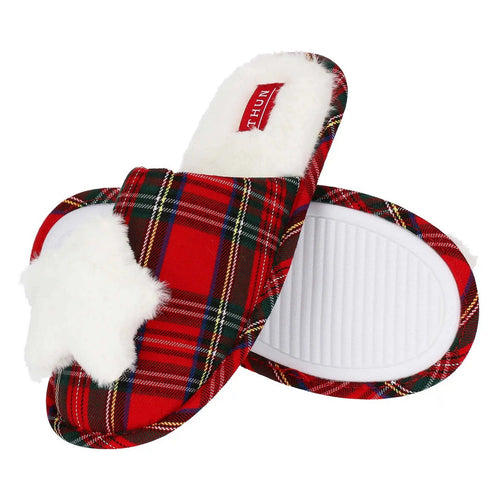 Thun Pantofole in tartan con stella, 36-37 - T10749642P00