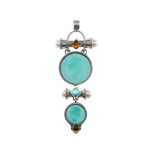 Ciondolo Gerardo Sacco in Argento con Pasta Vitree - 35134lag