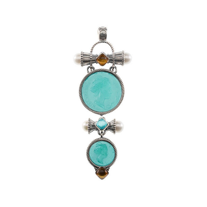 Ciondolo Gerardo Sacco in Argento con Pasta Vitree - 35134lag