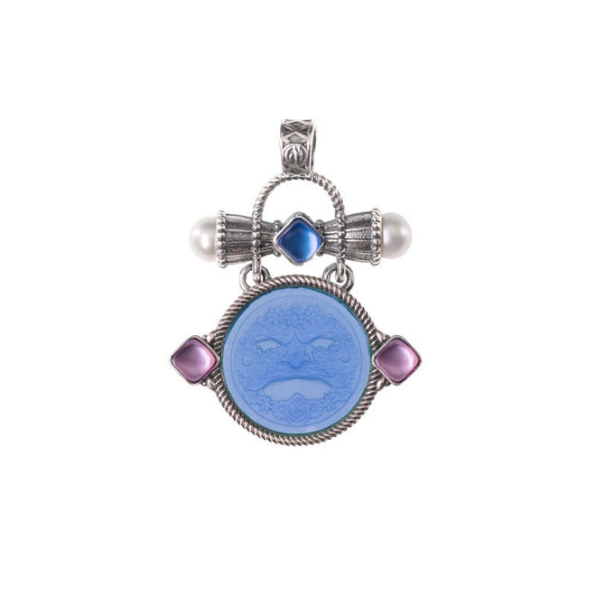 Pendente Gerardo Sacco in argento con paste vitree, triplette e perle - 35133lavmasch