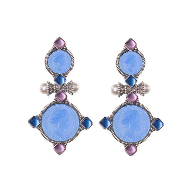 Orecchini Gearrdo Sacco in argento con paste vitree, triplette e perle  - 35132lav