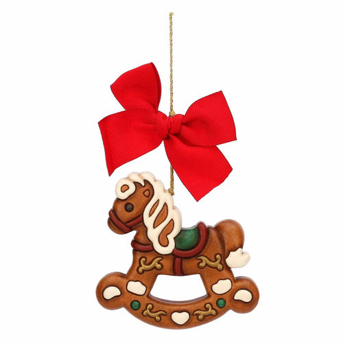 Thun Addobbo natalizio cavallo a dondolo in ceramica, maxi - T10396257A82