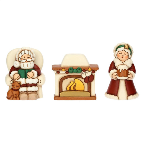 Thun Babbo e mamma Natale con camino in ceramica - T10441305A91