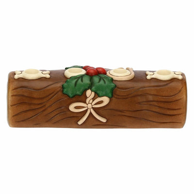 Thun Portacandele natalizio tronchetto in ceramica - T10645338A82