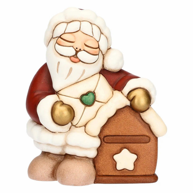 Thun Babbo Natale con cassetta delle lettere in ceramica, medio - T10439303A82