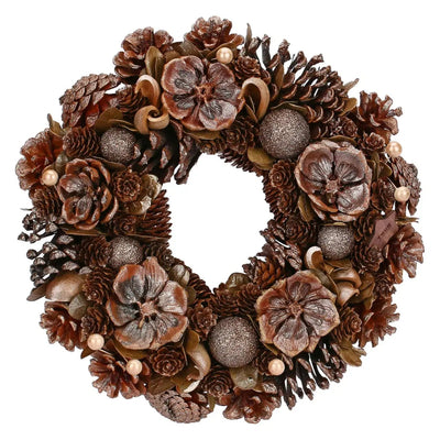 Thun Ghirlanda decorativa con pigne e palline oro - T11056091P00