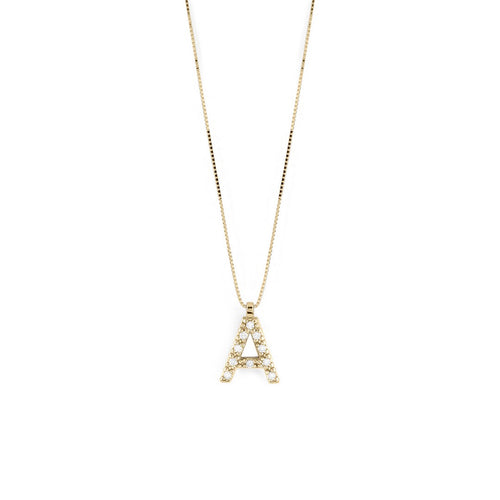 Bliss Collana donna lettera A in oro giallo e diamanti - 20109762