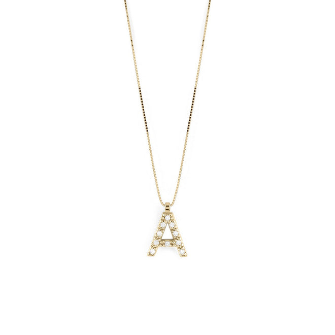 Bliss Collana donna lettera A in oro giallo e diamanti - 20109762