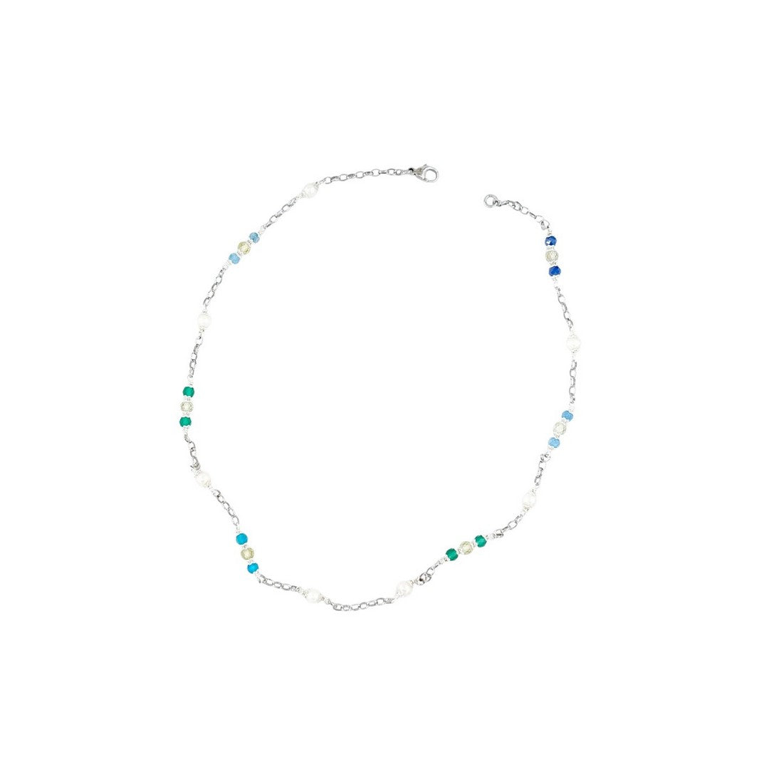 Collana Donna Gerardo Sacco in argento con perle e pietre multicolor - 70054MC