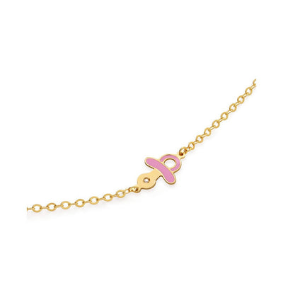 Bracciale LeBebè Lucciole in oro giallo ciuccio rosa e diamante - PMG207