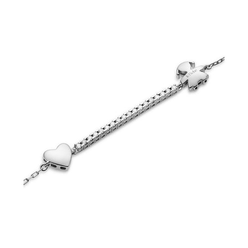Bracciale LeBebè tennis I Tesorini con sagoma bimba e cuore - LBB961