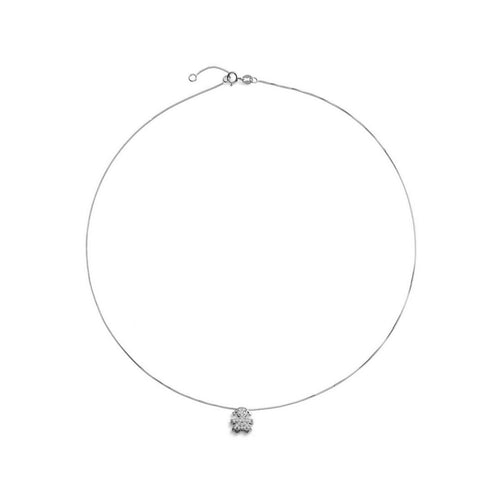 Ciondolo LeBebè I Tesorini con sagoma bimba in oro bianco e diamanti - LBB951