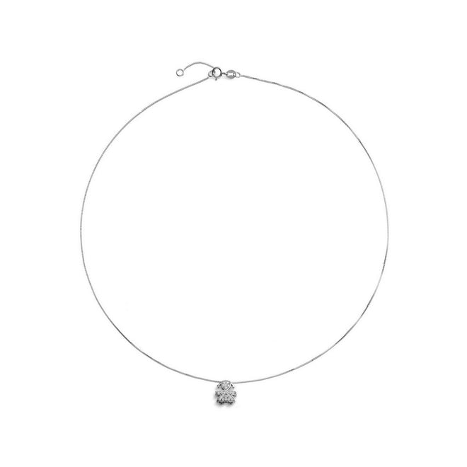 Ciondolo LeBebè I Tesorini con sagoma bimba in oro bianco e diamanti - LBB951