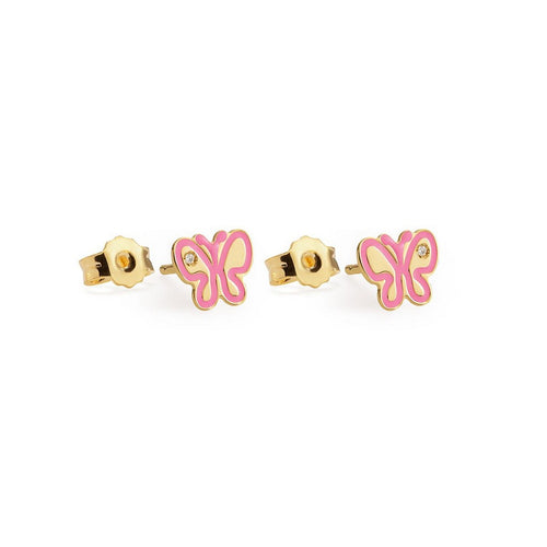 Orecchini LeBebè Lucciole in oro giallo farfallina e diamante - PMG202