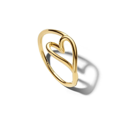 Pandora Anello a forma di cuore in argento placcato oro  - 164361C00