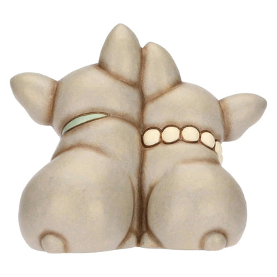 Thun Coppia cani bulldog francese in ceramica, media - T11354274H90
