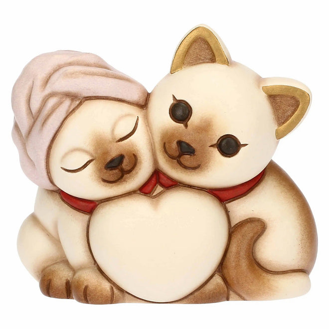 Thun Coppia gatti siamesi in ceramica, piccola - T10986273H90
