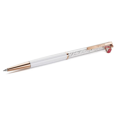 Swarovski Penna a sfera Crystalline Coccinella, Bianco, Laccato rosso, placcato oro rosa - 5732981