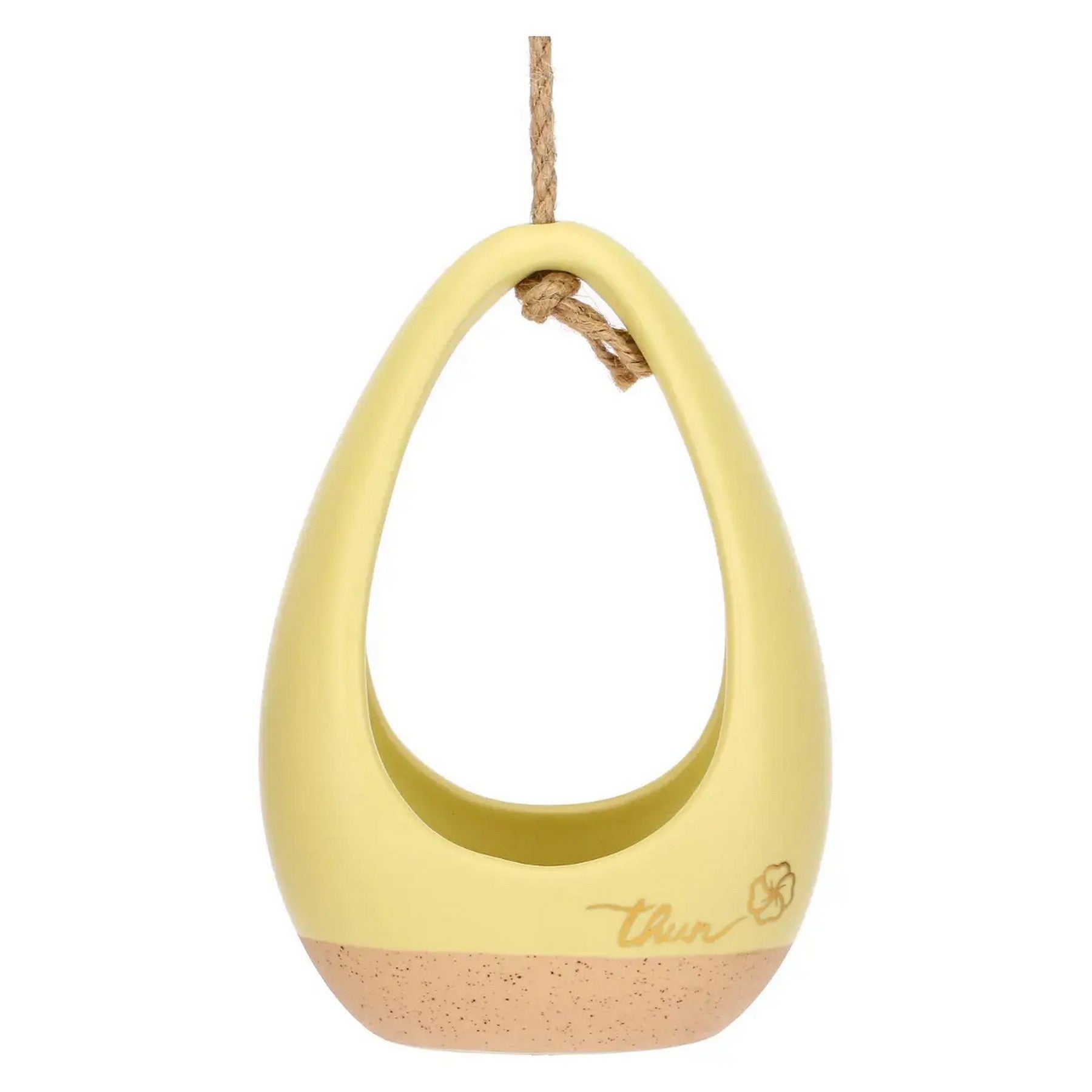 Thun Cachepot in ceramica Incanto di Primavera con corda, giallo - T11397263P00