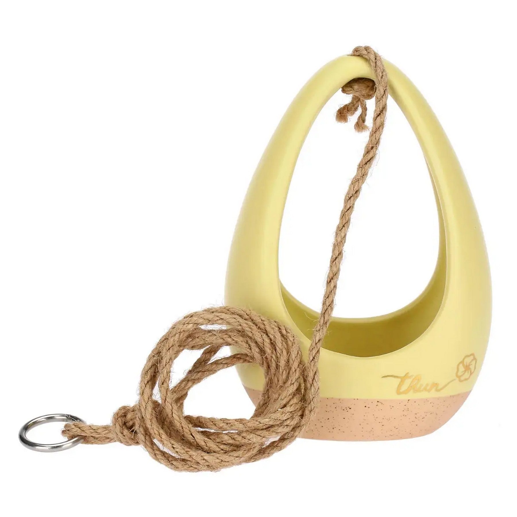 Thun Cachepot in ceramica Incanto di Primavera con corda, giallo - T11397263P00