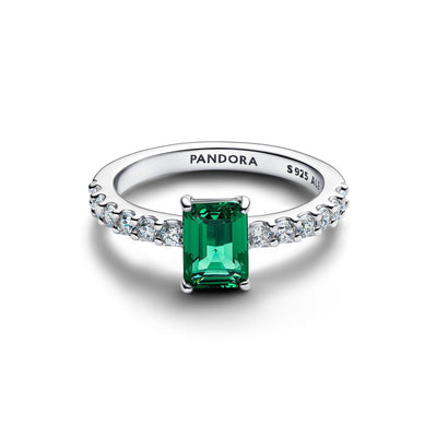 Pandora Moments Anello Donna Taglio Baguette Verde - 194506C01
