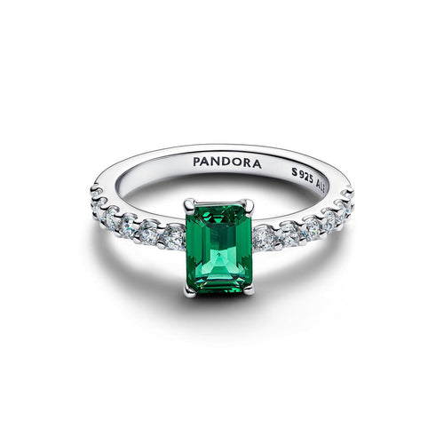 Pandora Moments Anello Donna Taglio Baguette Verde - 194506C01