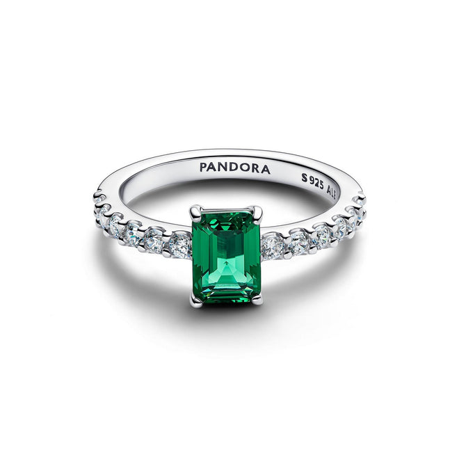 Pandora Moments Anello Donna Taglio Baguette Verde - 194506C01