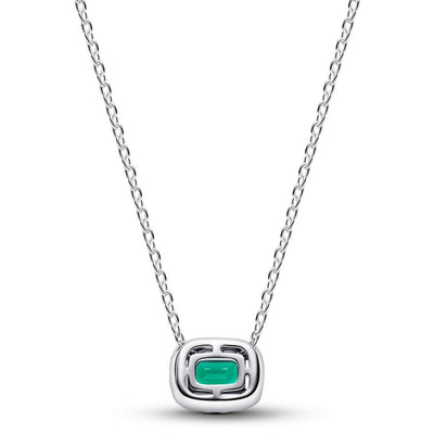 Pandora Moments Collane Donna Collana Punto Luce Rettangolo Verde - 394503C01